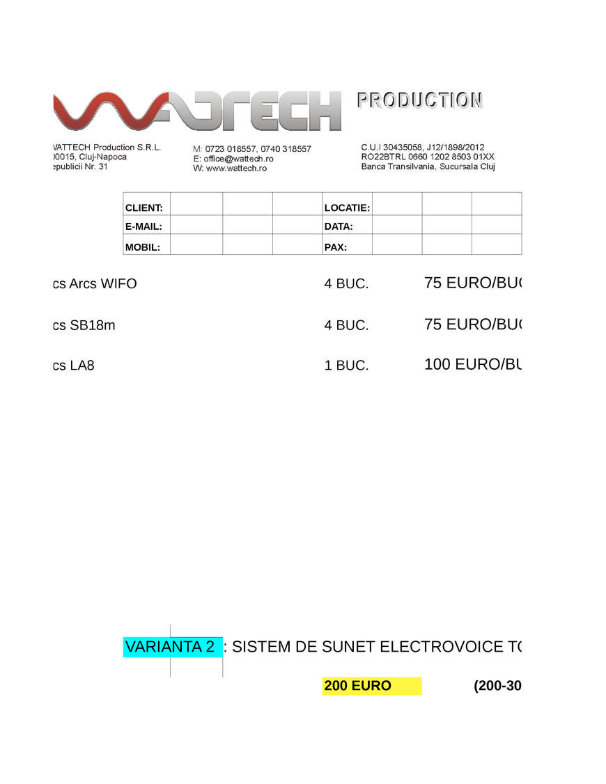  Pricelists of S.C. WATTECH SYSTEMS S.R.L. Str. Republicii nr. 31/ap. 1 - Photo 36 of 39