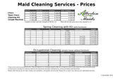 Menus & Prices, Alberton Maids, Alberton