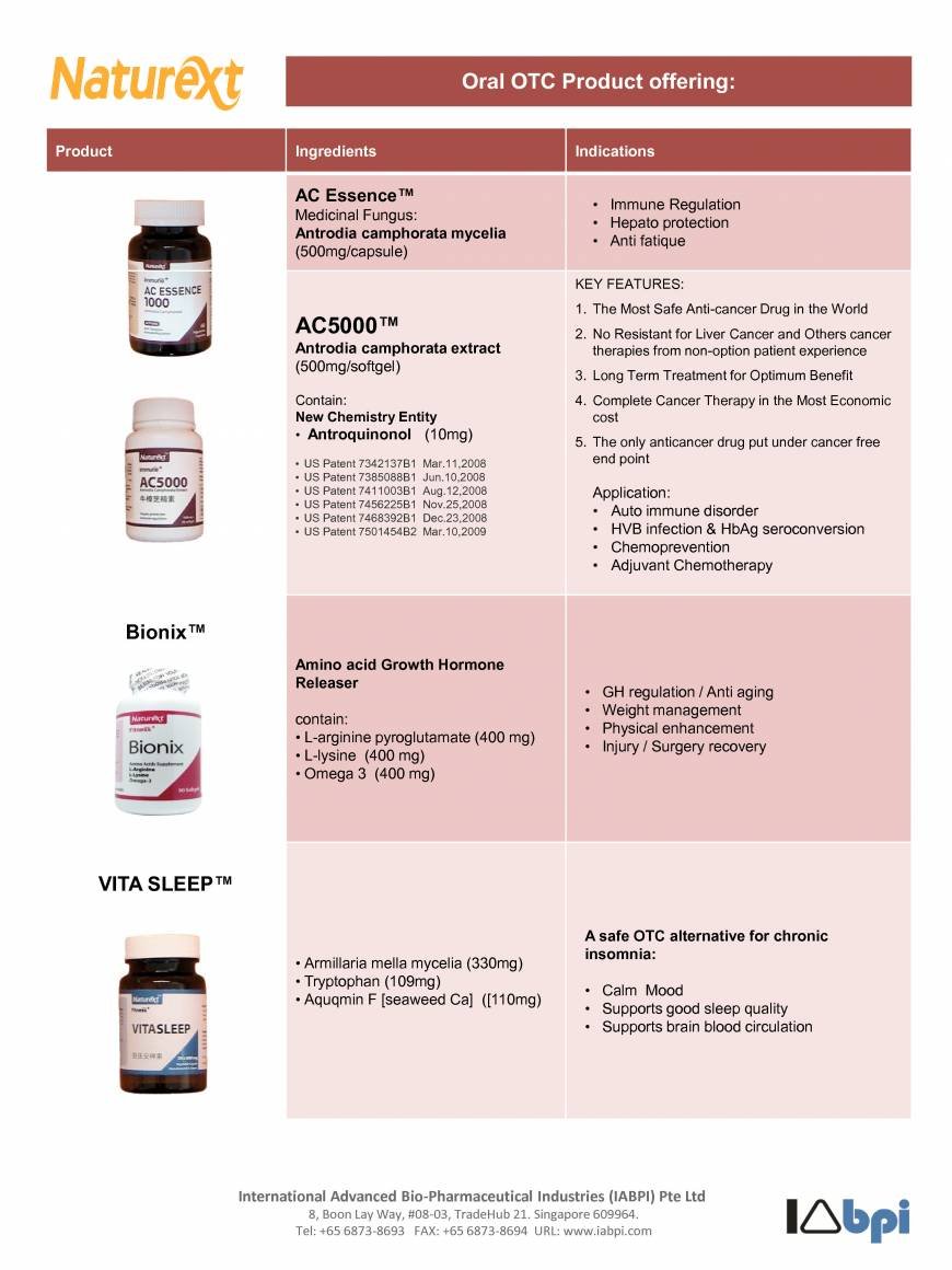  Pricelists of INTERNATIONAL ADVANCED BIO-PHARMACEUTICAL INDUSTRIES PTE. LTD. 8, Boon Lay Way - Photo 4 of 8