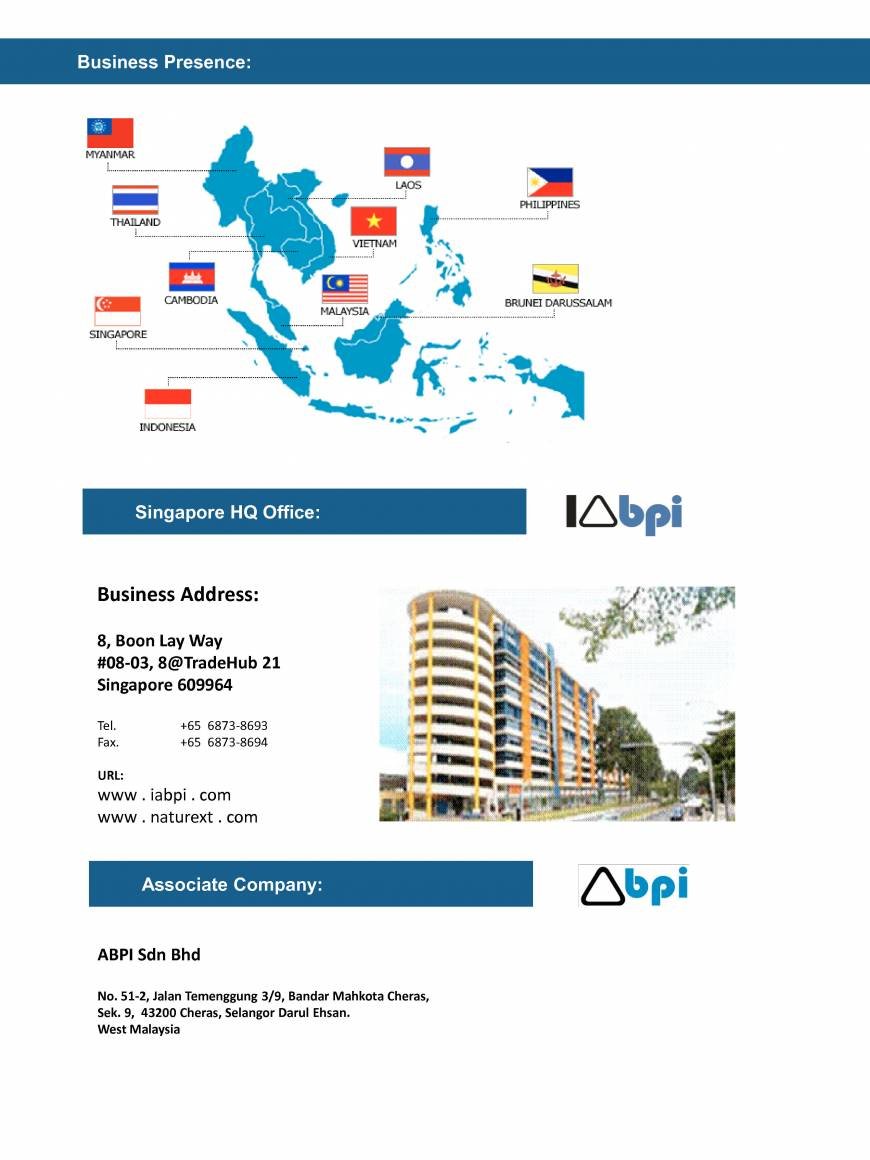  Pricelists of INTERNATIONAL ADVANCED BIO-PHARMACEUTICAL INDUSTRIES PTE. LTD. 8, Boon Lay Way - Photo 8 of 8