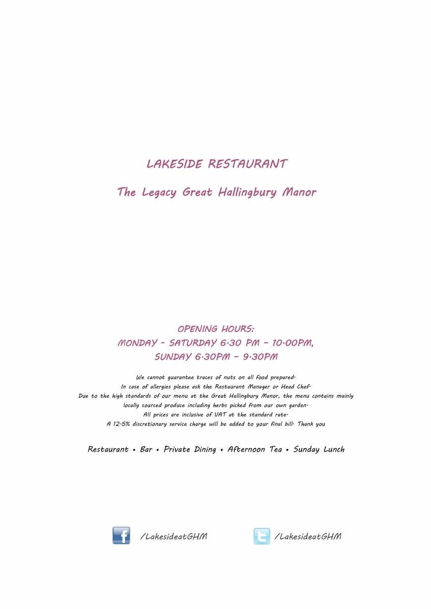  Pricelists of Lakeside Restaurant at Great Hallingbury Manor Tilekiln Green, Great Hallingbury - Photo 7 of 23