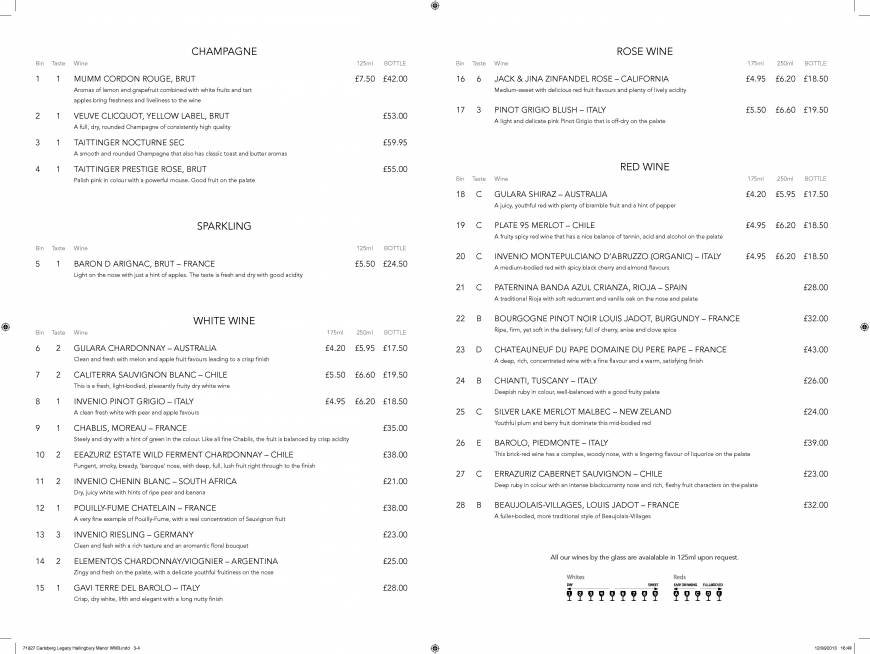  Pricelists of Lakeside Restaurant at Great Hallingbury Manor Tilekiln Green, Great Hallingbury - Photo 22 of 23