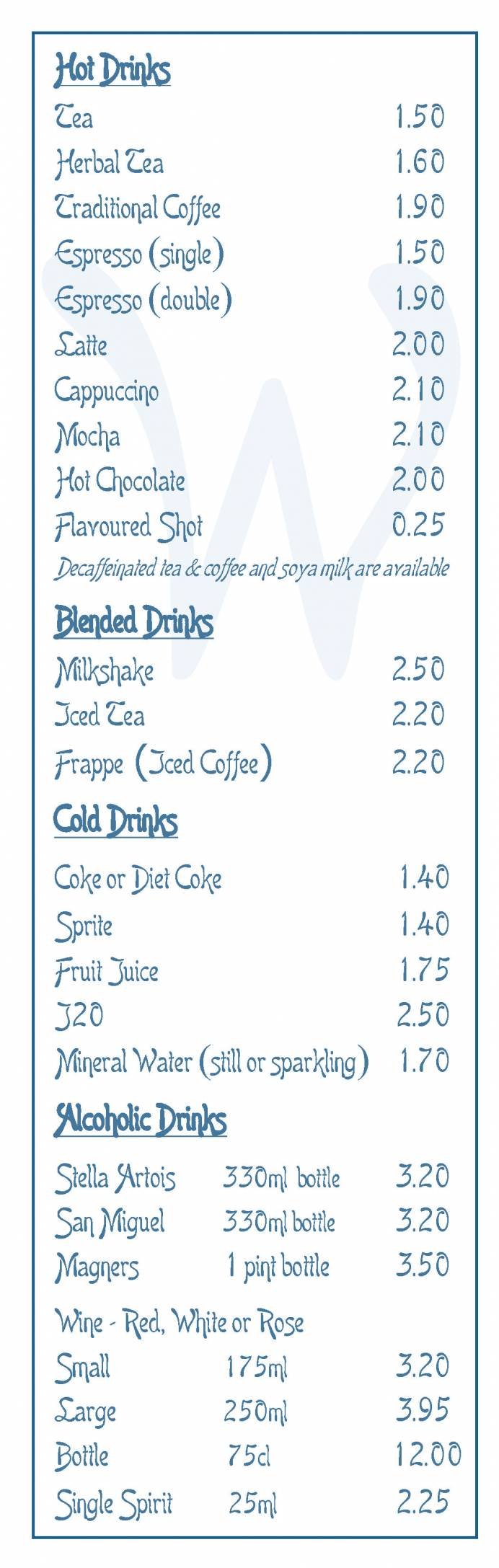  Pricelists of Will's Restaurant Bar - Eastbourne 8a Hyde Gardens - Photo 5 of 17