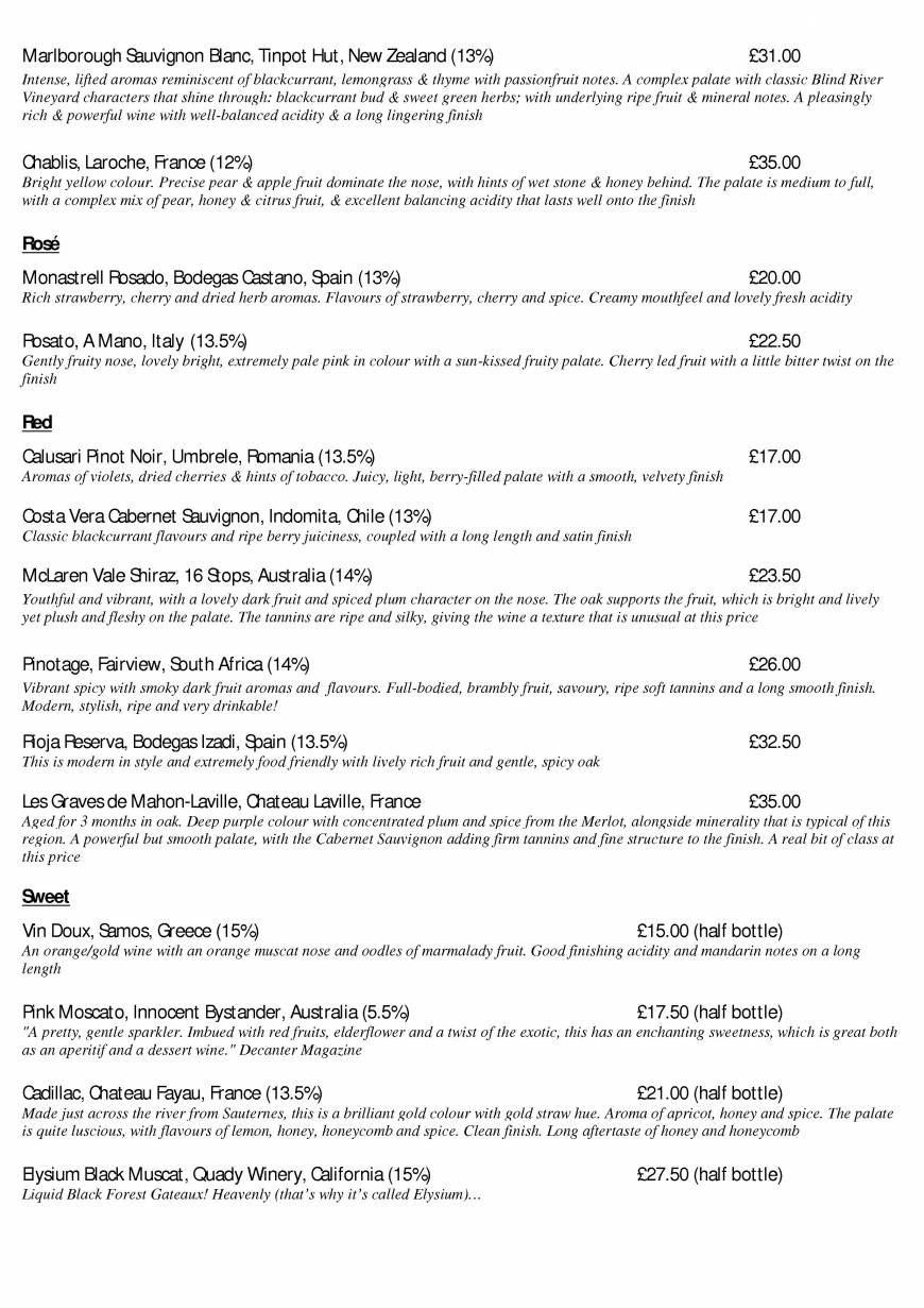 Pricelists of Will's Restaurant Bar - Eastbourne 8a Hyde Gardens - Photo 2 of 17