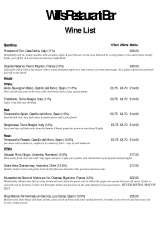 Menus & Prices, Will's Restaurant Bar - Eastbourne, Eastbourne