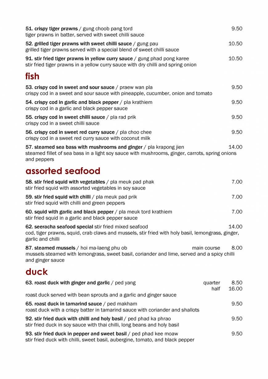  Pricelists of Seeracha Restaurant 94 Seaside - Photo 4 of 6