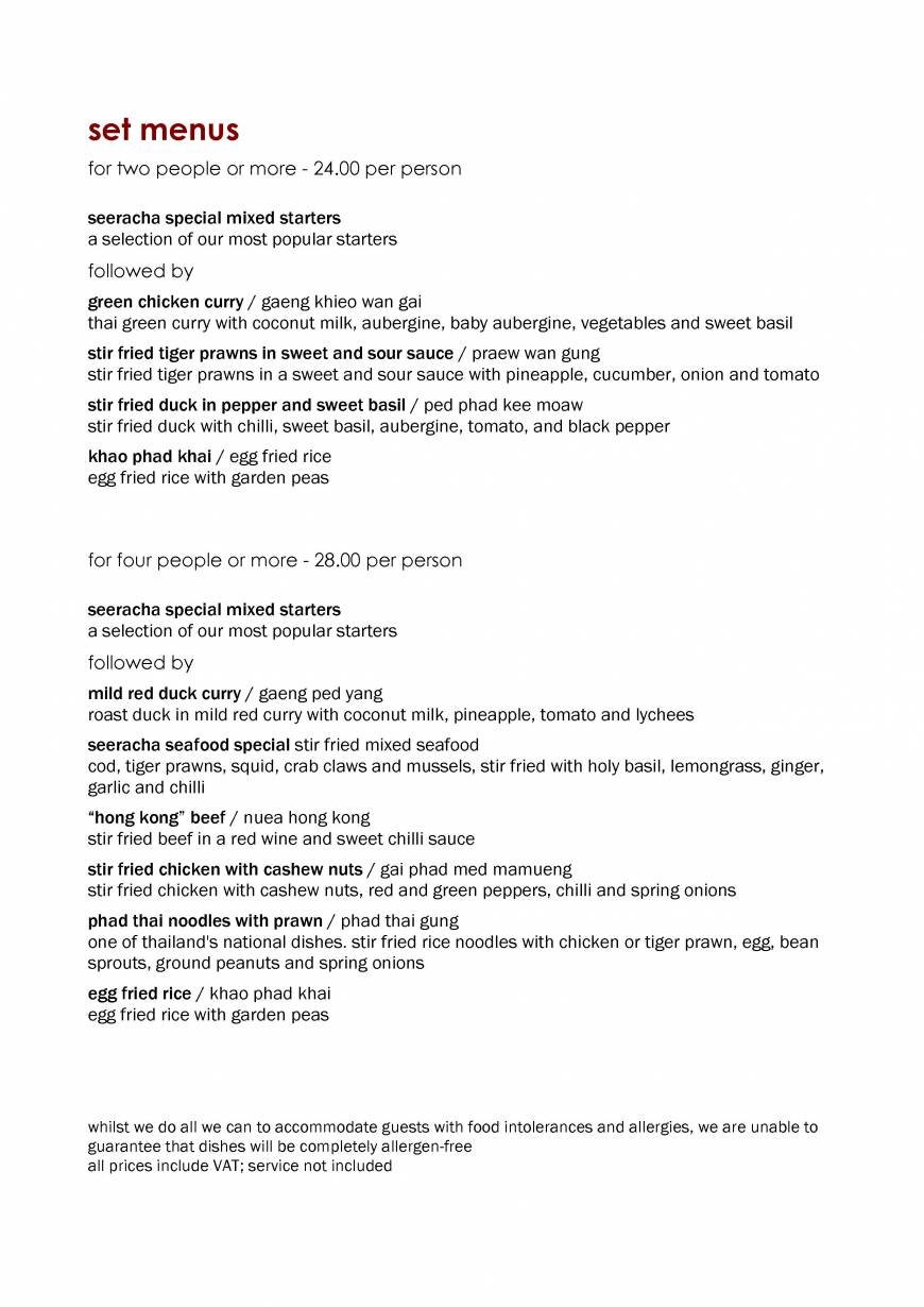  Pricelists of Seeracha Restaurant 94 Seaside - Photo 6 of 6