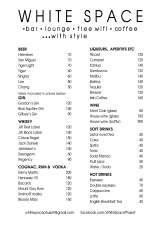 Menus & Prices, White Space Phuket, Chalong, Phuket