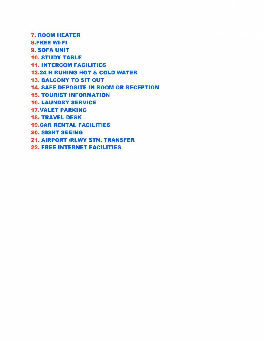  Pricelists of AIRPORT HOTEL MAYANK RESIDENCY A-230, Road No.2, A-Block, Near IGI International And Domestic Airport  Mahipalpur  Extn., New Delhi - Photo 2 of 2