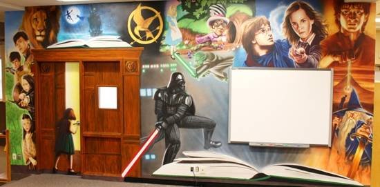 School Library mural. Profile Photos of Airbrushed Murals by Corrado Mallia 178 Brookview Drive - Photo 2 of 11