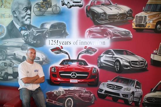 Daimler/Mercedes Office Mural.<br />
 Profile Photos of Airbrushed Murals by Corrado Mallia 178 Brookview Drive - Photo 3 of 11