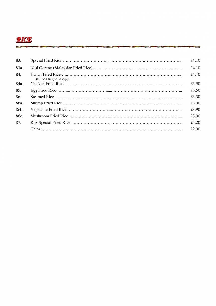  Pricelists of Ria Restaurant 16 The Newlands - Photo 10 of 21