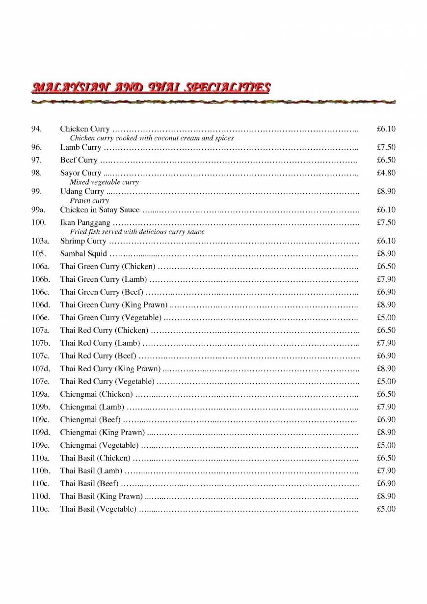  Pricelists of Ria Restaurant 16 The Newlands - Photo 12 of 21