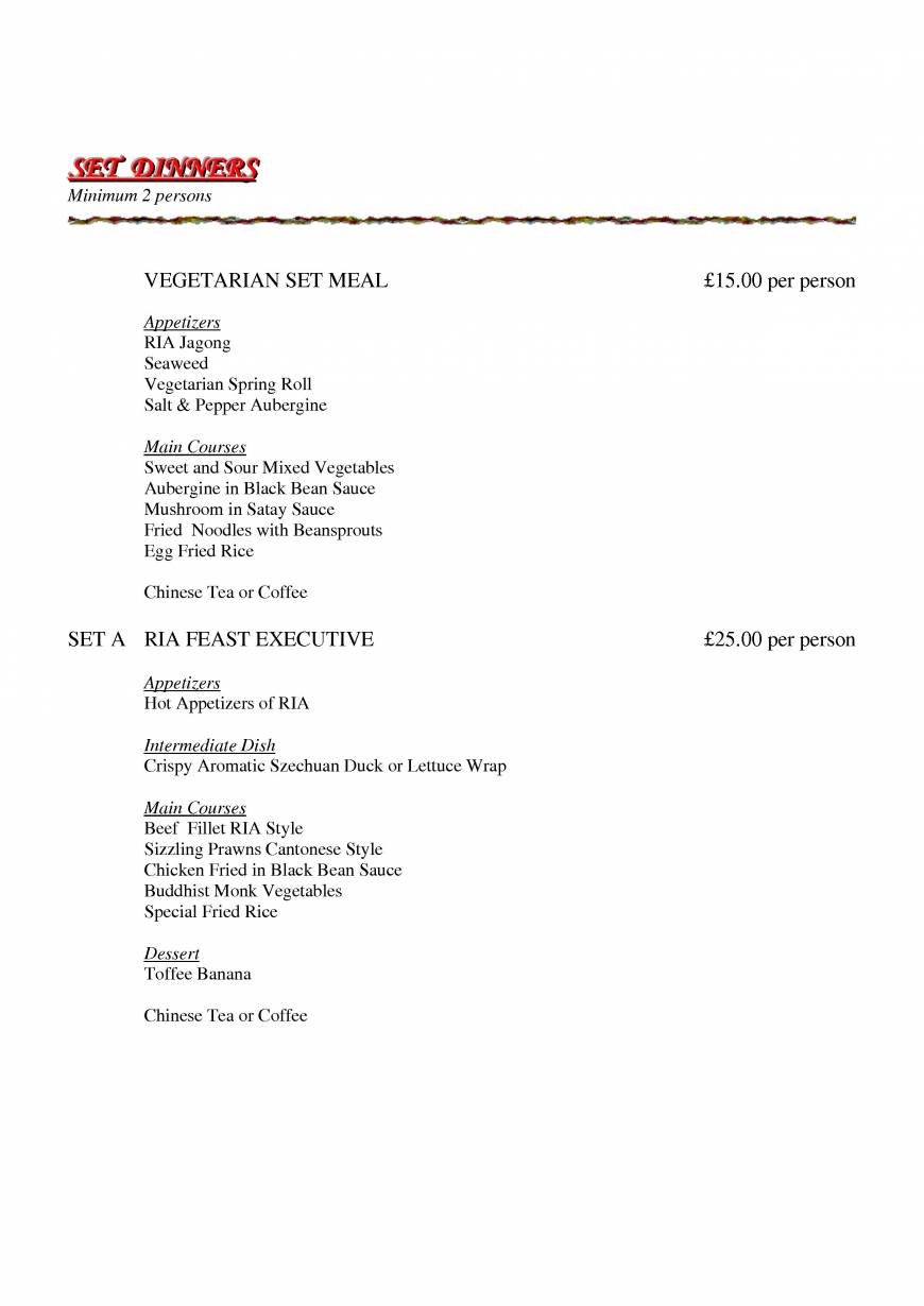  Pricelists of Ria Restaurant 16 The Newlands - Photo 14 of 21