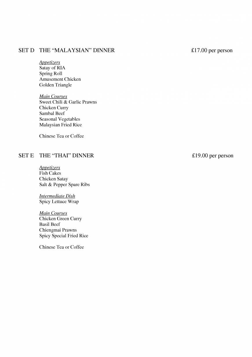  Pricelists of Ria Restaurant 16 The Newlands - Photo 16 of 21