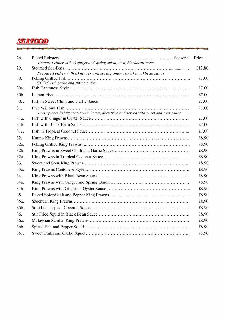  Pricelists of Ria Restaurant 16 The Newlands - Photo 5 of 21