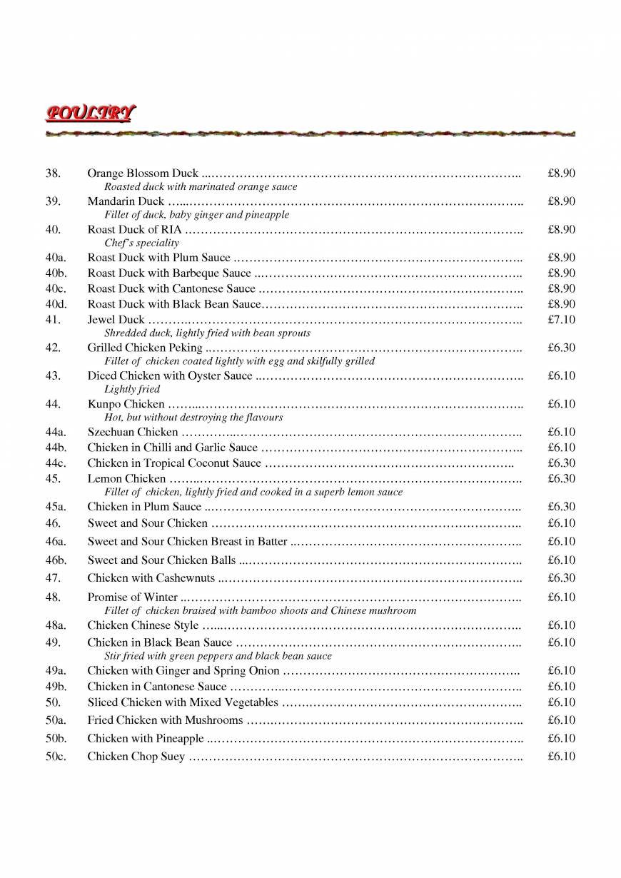  Pricelists of Ria Restaurant 16 The Newlands - Photo 6 of 21