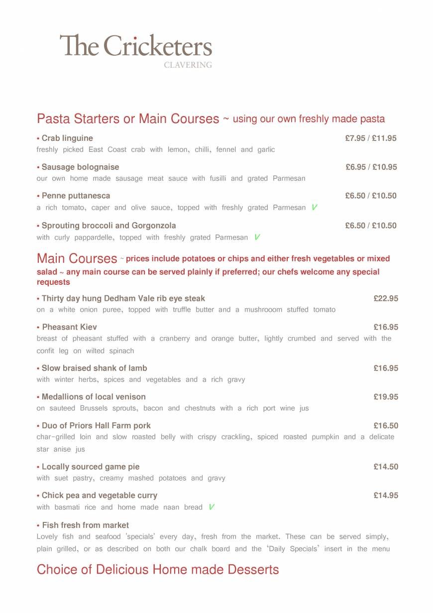  Pricelists of The Cricketers Clavering, Nr Saffron - Photo 2 of 2
