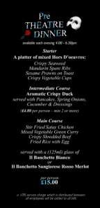 Menus & Prices, Royal Baths Chinese Restauran, Harrogate