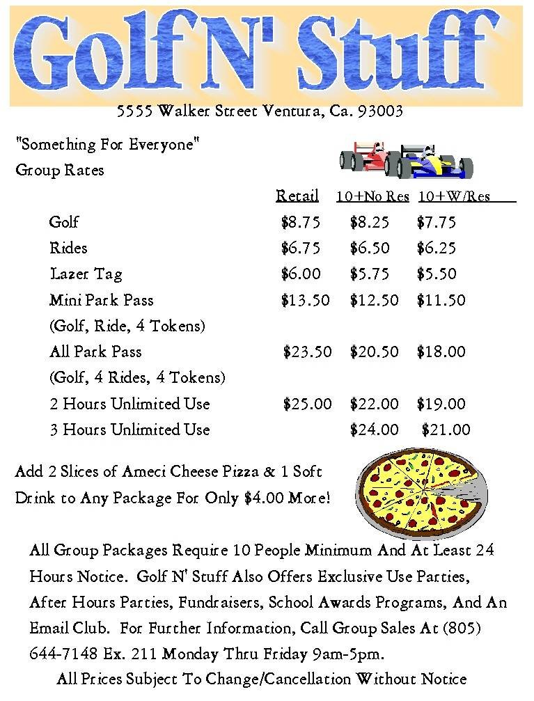  Pricelists of Golf N' Stuff 5555 Walker Street - Photo 1 of 1