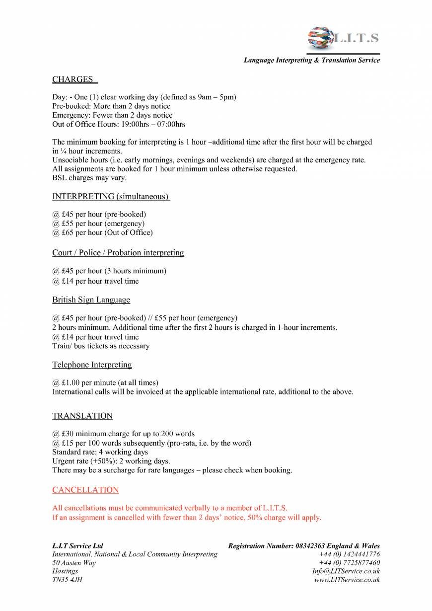  Pricelists of LIT SERVICE LTD 50 Austen Way - Photo 2 of 2