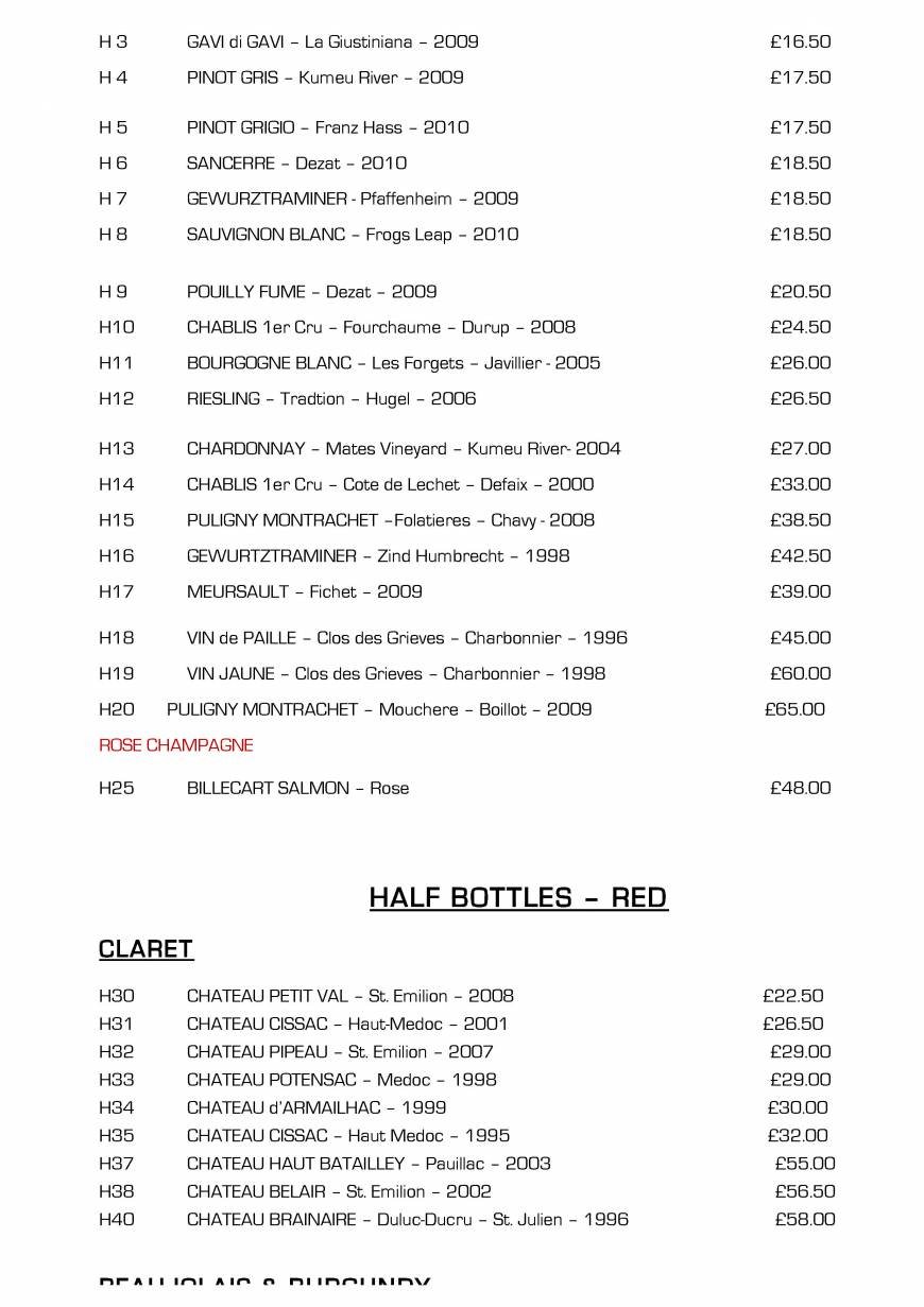  Pricelists of Mr Underhillâ€™s Restaurant with Rooms Dinham Weir - Photo 23 of 26