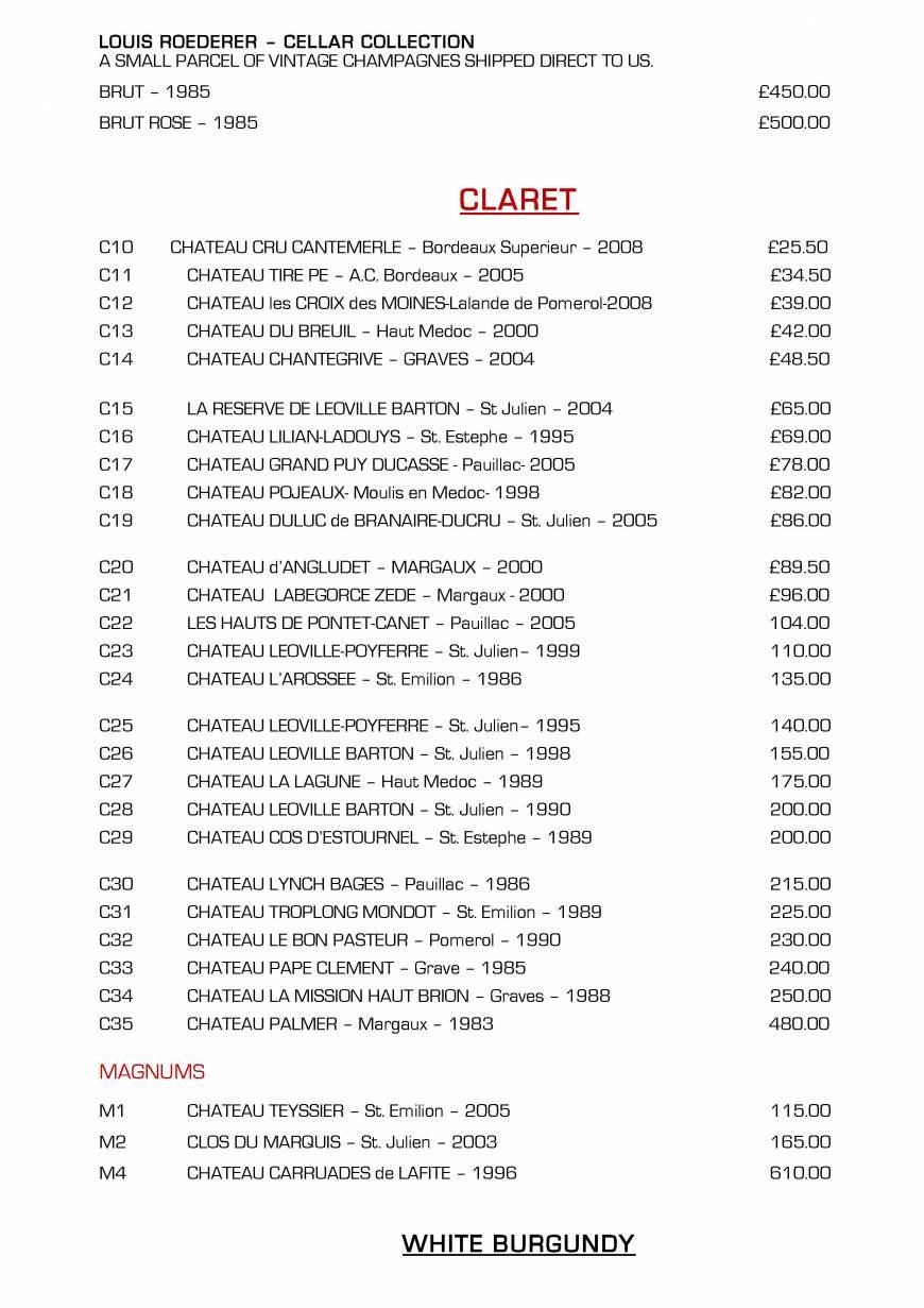  Pricelists of Mr Underhillâ€™s Restaurant with Rooms Dinham Weir - Photo 8 of 26