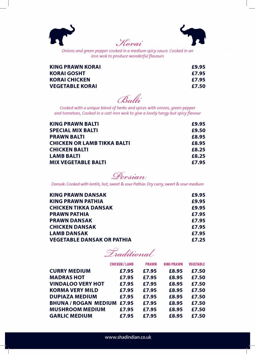  Pricelists of Shad indian restaurant 96 Tooley Street - Photo 5 of 6