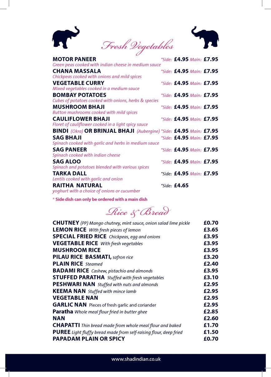  Pricelists of Shad indian restaurant 96 Tooley Street - Photo 6 of 6