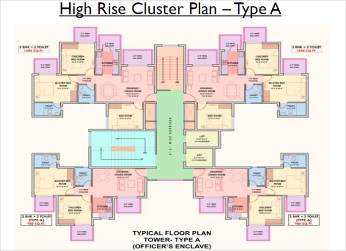 Supertech Officers Enclave - For more info call us- 9999019993 Supertech Officers Enclave of Supertech Officer's Enclave-Offering Independent Floors for Govt Emp. Sohna Road, Sector 2, Gurgaon - Photo 3 of 16