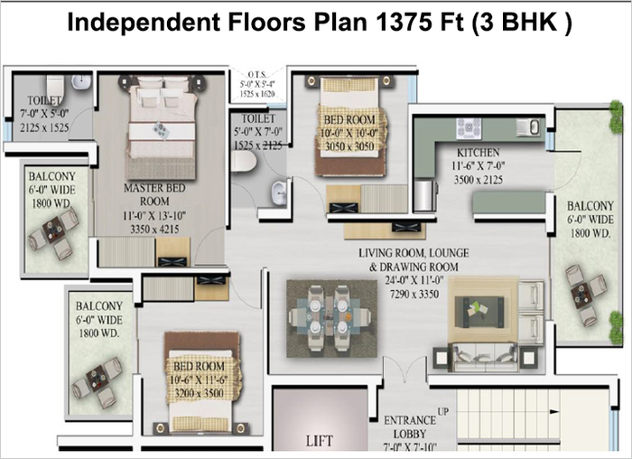  Supertech Officers Enclave of Supertech Officer's Enclave-Offering Independent Floors for Govt Emp. Sohna Road, Sector 2, Gurgaon - Photo 12 of 16