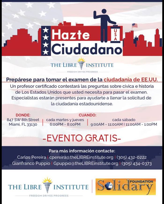 Solidary - The Libre Institute - Solidary Foundation - Paul Chehade 62 Solidary - Preparate para hacerte Ciudadano of Solidary Foundation 847 S.W. 8th Street - Photo 1 of 5 Solidary - The Libre Institute - Solidary Foundation - Paul Chehade 62 Solidary - Preparate para hacerte Ciudadano of Solidary Foundation 847 S.W. 8th Street - Photo 1 of 5