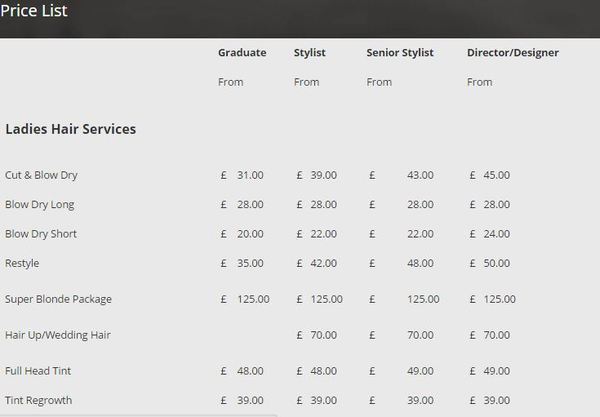  Pricelists of JAM HAIR 43 Limpsfield Road - Photo 1 of 2