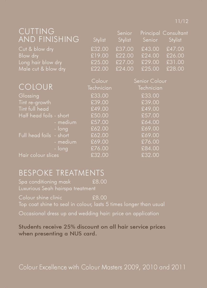  Pricelists of JAS Hair Salon Group 26 North Street - Photo 2 of 2