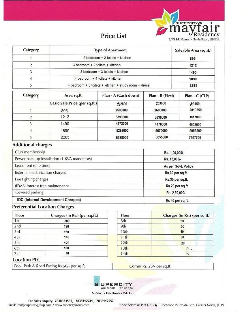  Pricelists of Prayag Real Estate Flat No.1009 Tower 1 Plot No GH-07 Crossing Republik Ghaziabad - Photo 1 of 1