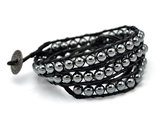 Bratara cordon piele cu hematite. www.mikha.ro Magazin online bijuterii argint, bijuterii fashion, esarfe si ceasuri dama - www.mikha.ro - www.mikha.ro 