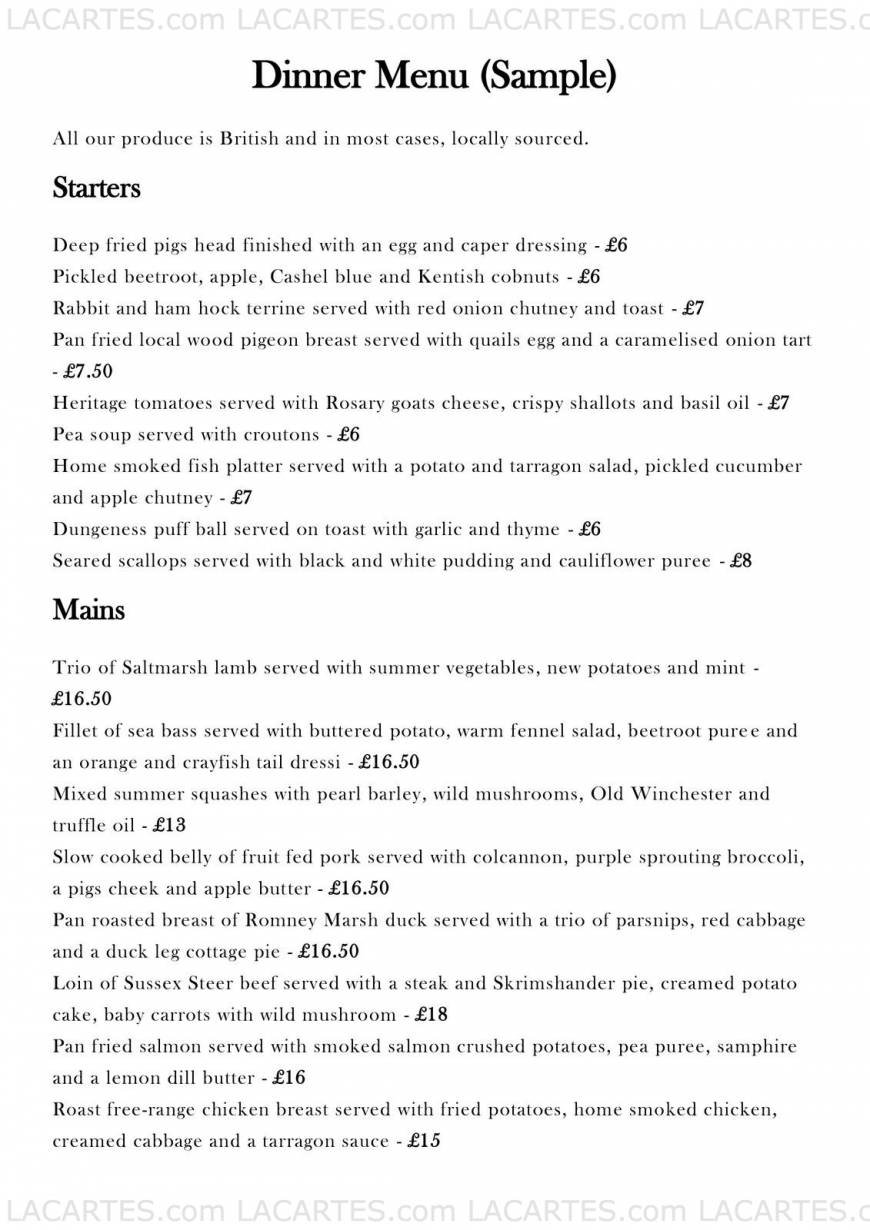  Pricelists of Deeson's British Restaurant - Canterbury 25/26 Sun Street - Photo 1 of 6