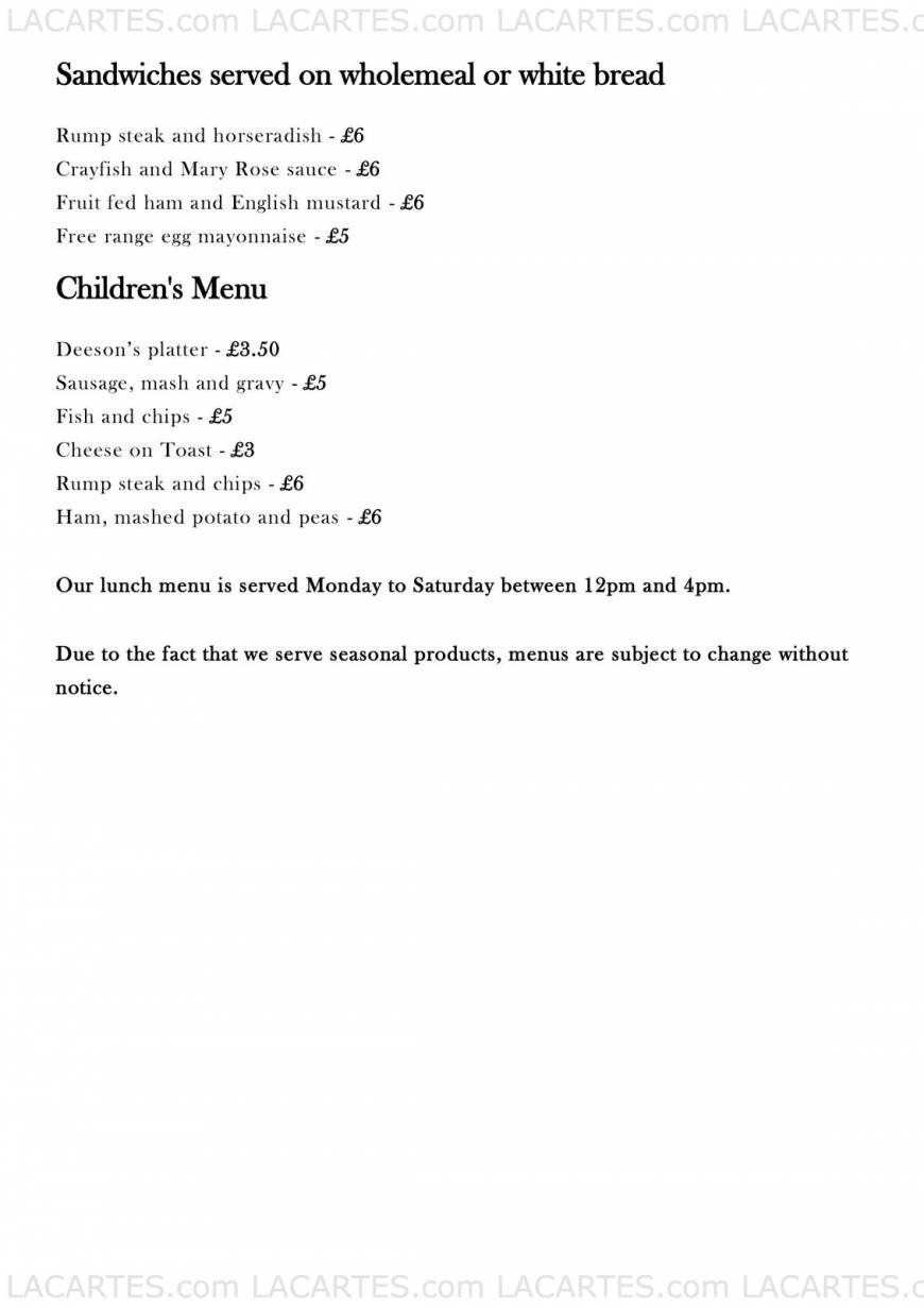  Pricelists of Deeson's British Restaurant - Canterbury 25/26 Sun Street - Photo 4 of 6