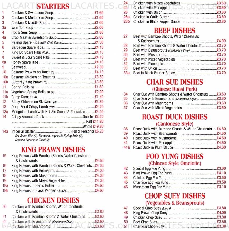  Pricelists of Happy Valley Chinese Takeaway 145 Brighton Road - Photo 1 of 4