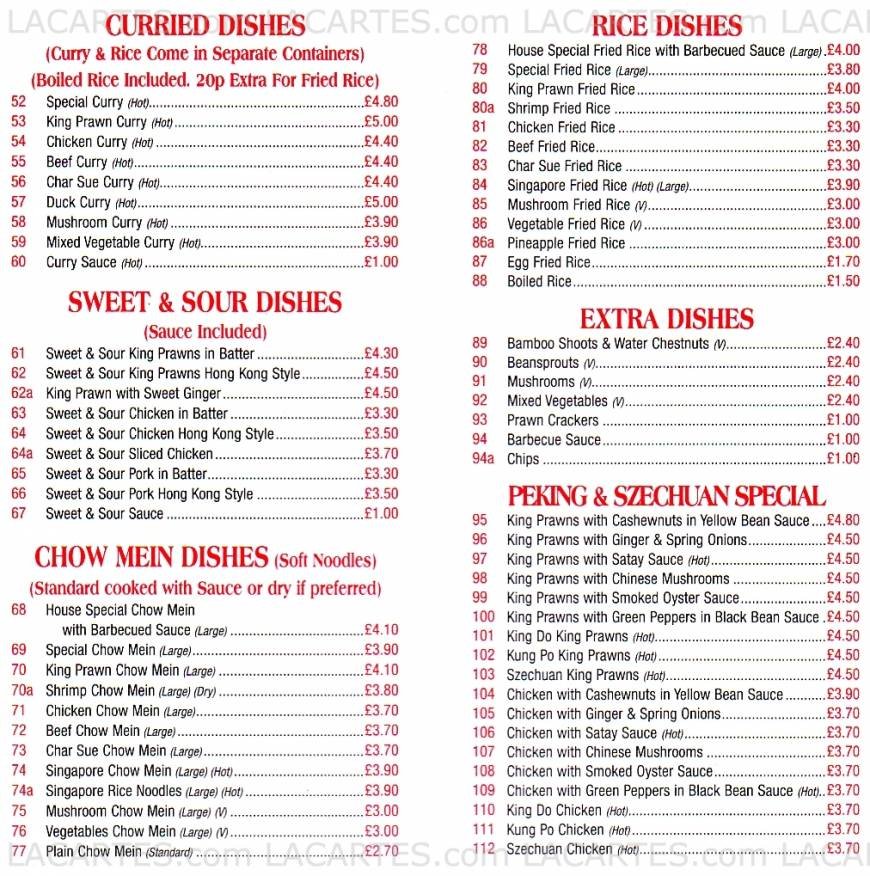  Pricelists of Happy Valley Chinese Takeaway 145 Brighton Road - Photo 2 of 4