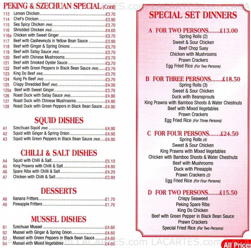  Pricelists of Happy Valley Chinese Takeaway 145 Brighton Road - Photo 3 of 4