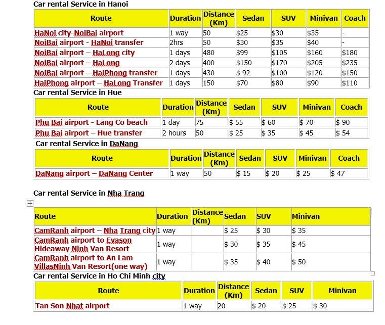 Pricelists of Vietnam Airport Transfer 3 Phan Huy Ich Street - Photo 1 of 1