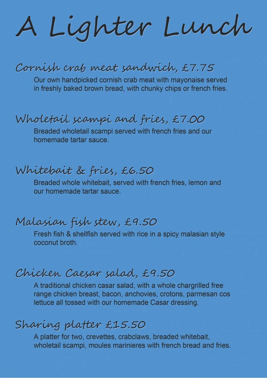  Pricelists of The Seafood Brasserie 39 Mount Ephraim - Photo 3 of 3