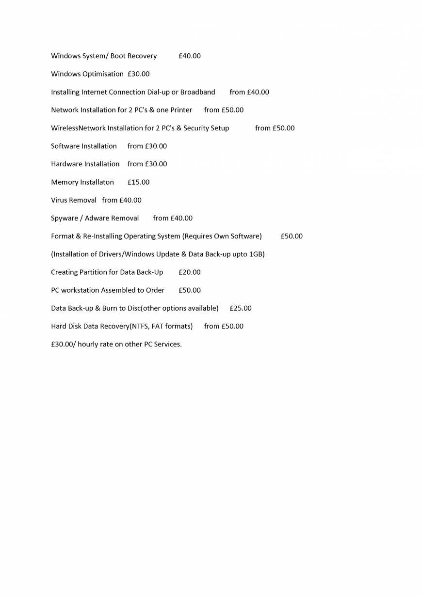  Pricelists of clickcomputers 14 edgar road - Photo 1 of 1