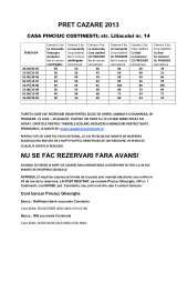 Menus & Prices, Pinciuc Gheorghe Intreprindere Individuala, Costinesti