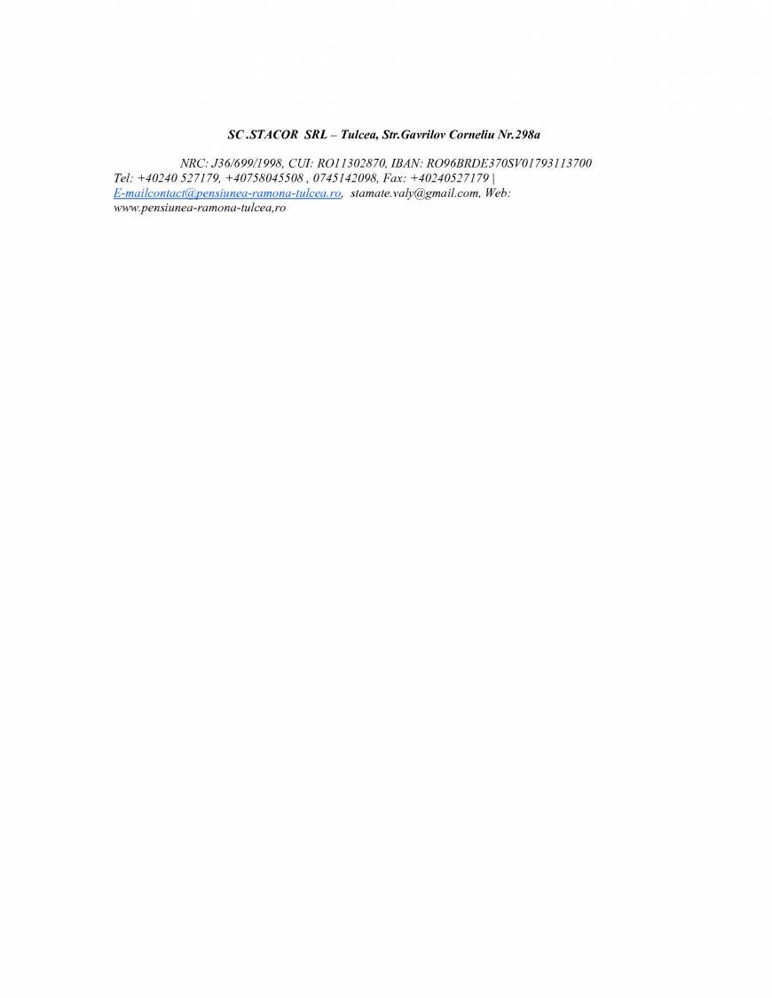  Pricelists of Pensiunea Ramona Tulcea Gavrilov Corneliu nr.298a - Photo 2 of 2