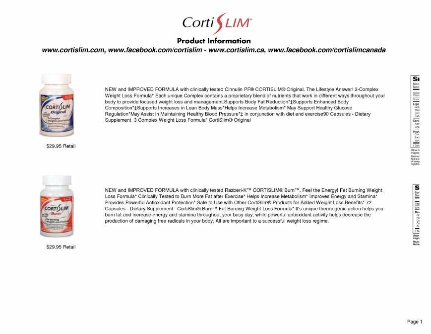  Pricelists of CortiSLIM International, Inc. 28241 Crown Valley Parkway F-415 - Photo 1 of 2