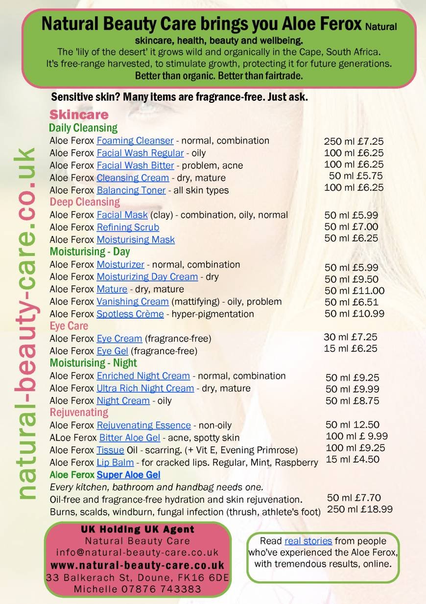  Pricelists of Natural Beauty Care - Home of Aloe Ferox 33 Balkerach St - Photo 1 of 3