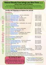 Menus & Prices, Natural Beauty Care - Home of Aloe Ferox, Doune