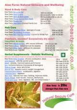 Menus & Prices, Natural Beauty Care - Home of Aloe Ferox, Doune